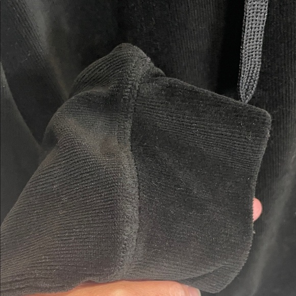 Calvin Klein Women's Black Velvet Performance Hoodie with Logo Hem - Picture 5 of 9